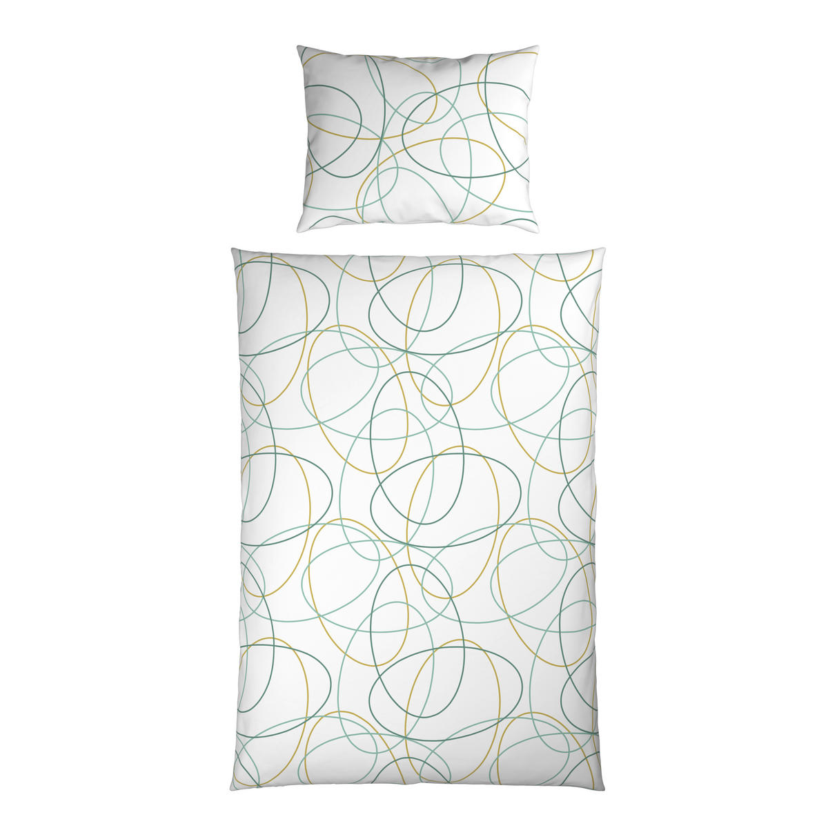 BETTWÄSCHE Mavie Renforcé 140/200 cm  - Weiß/Grün, KONVENTIONELL, Textil (140/200cm) - Esposa