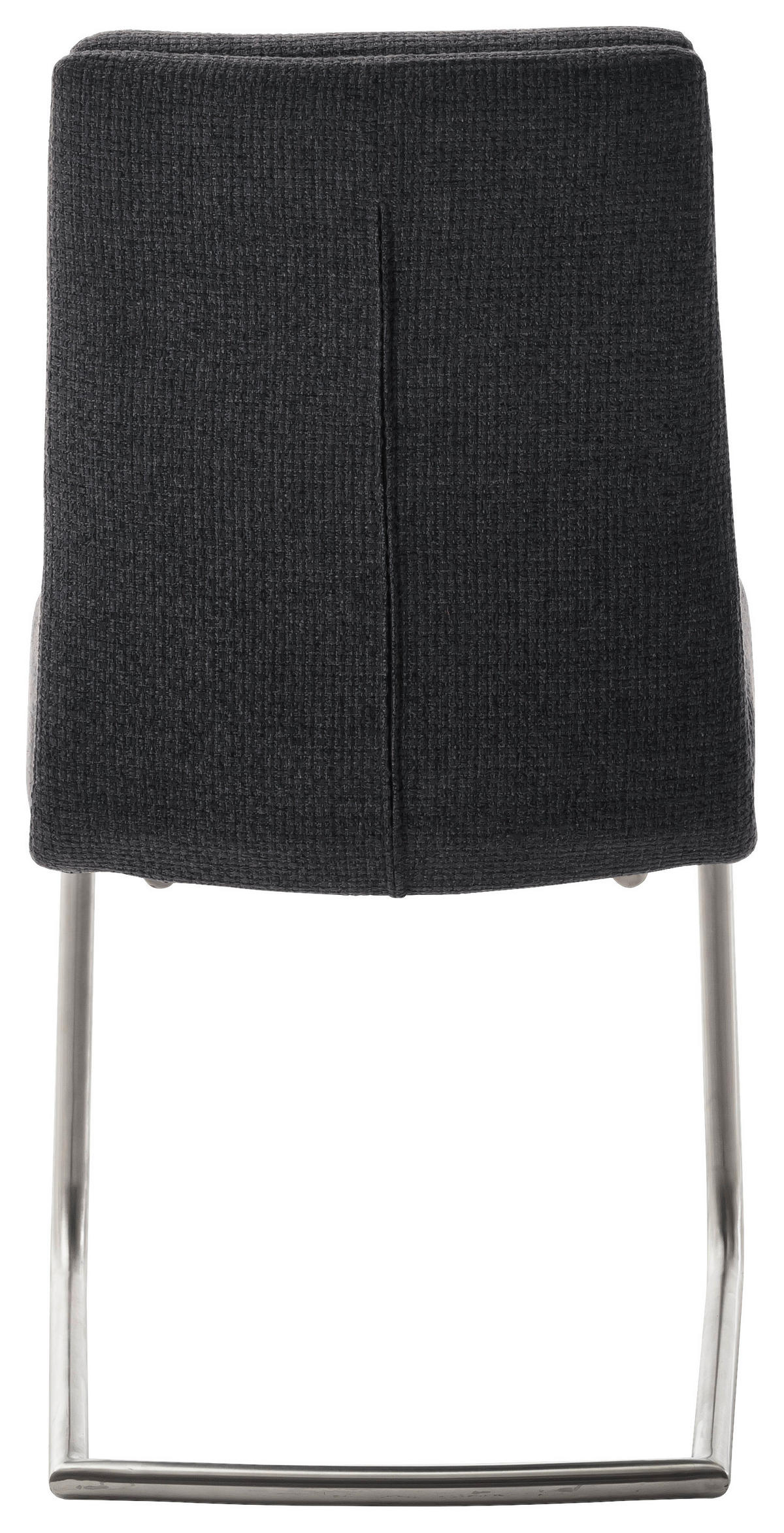 SCHWINGSTUHL  in Edelstahl Webstoff  - Edelstahlfarben/Anthrazit, Design, Textil/Metall (47/90/64cm) - Dieter Knoll