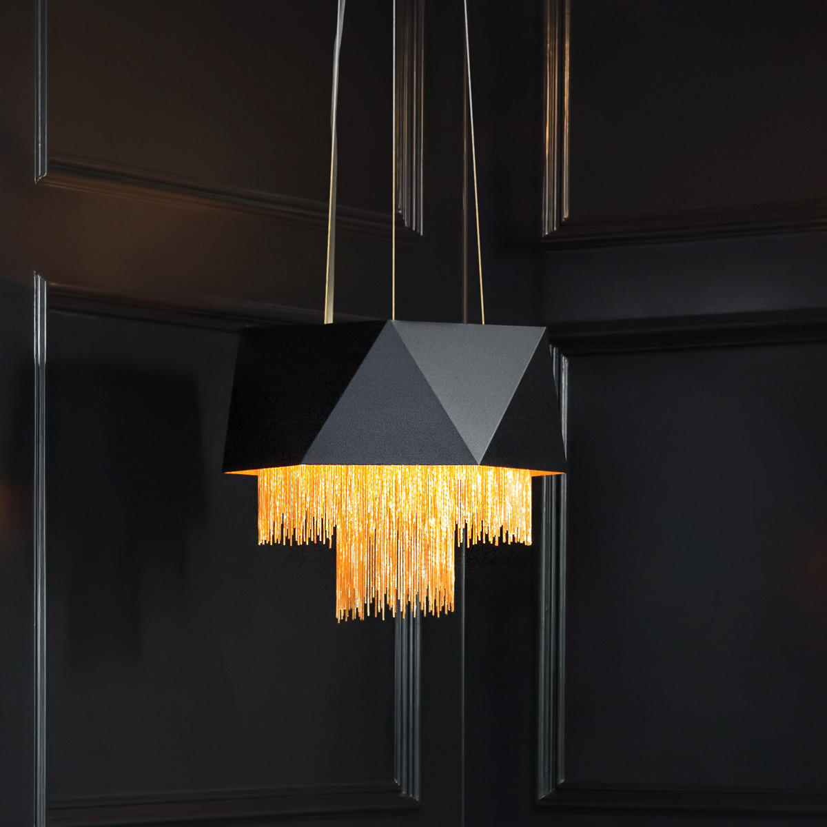 HÄNGELEUCHTE 45/47.4 cm    - Schwarz, Konventionell, Kunststoff/Textil (45/47.4cm) - Elstead Lighting