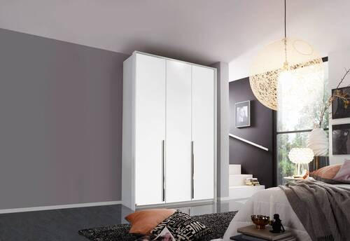 DREHTÜRENSCHRANK 151/223/60 cm 3-türig Weiß - Chromfarben/Weiß, Design, Holzwerkstoff/Metall (151/223/60cm) - home24