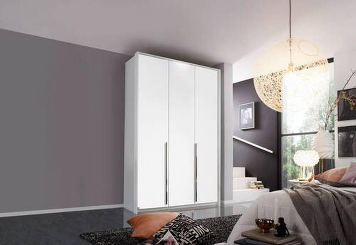 DREHTÜRENSCHRANK in Weiss  - Chromfarben/Weiss, Design, Holzwerkstoff/Metall (151/223/60cm) - home24