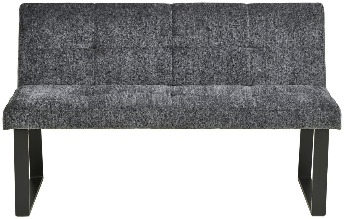SITZBANK in Metall, Textil Dunkelgrau  - Dunkelgrau/Schwarz, LIFESTYLE, Textil/Metall (140/82/44cm) - MID.YOU