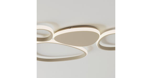 LED-DECKENLEUCHTE Acrux 90,5/52/4 cm  - Sandfarben, Design, Kunststoff/Metall (90,5/52/4cm) - Novel