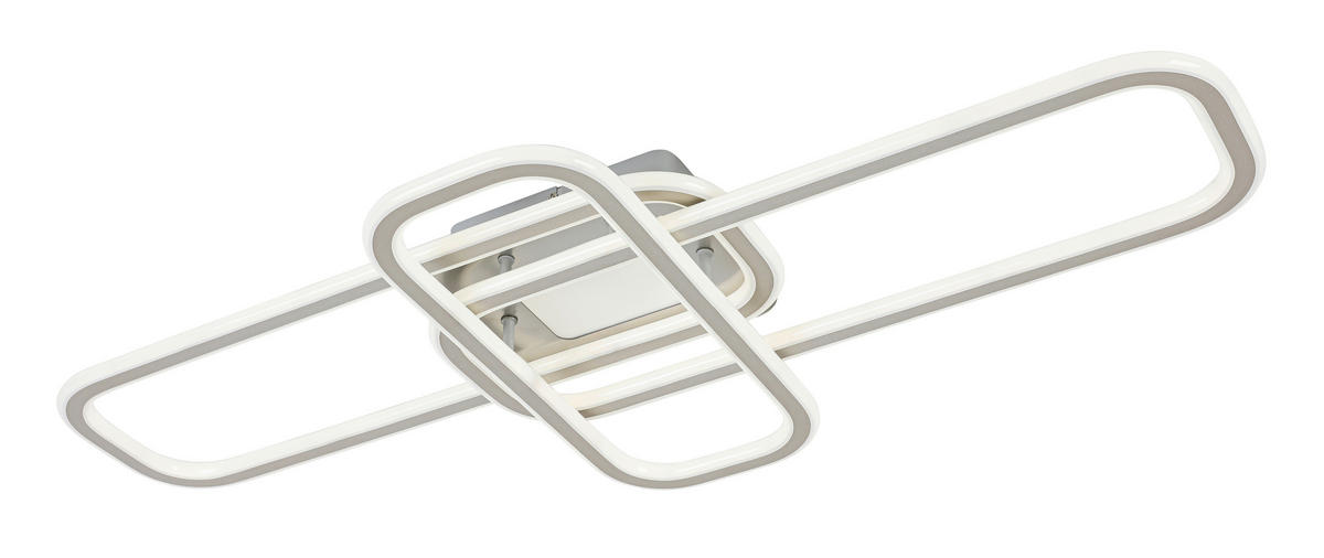 LED-DECKENLEUCHTE Etamin 103/46/11 cm   - Alufarben/Weiß, Design, Kunststoff/Metall (103/46/11cm) - Novel