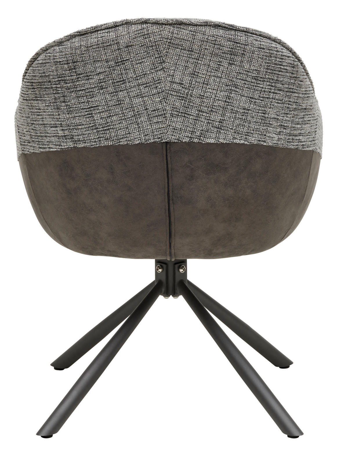 ARMLEHNSTUHL  in Eisen Lederlook, Webstoff  - Schwarz/Grau, MODERN, Holz/Textil (62/60/85cm) - MID.YOU