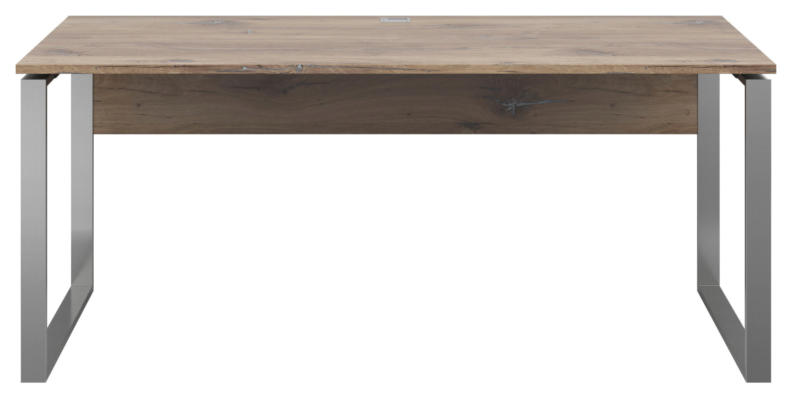 SCHREIBTISCH 180/76/77 cm in Eiche dunkel - Eiche dunkel, KONVENTIONELL, Holzwerkstoff/Metall (180/76/77cm) - Voleo