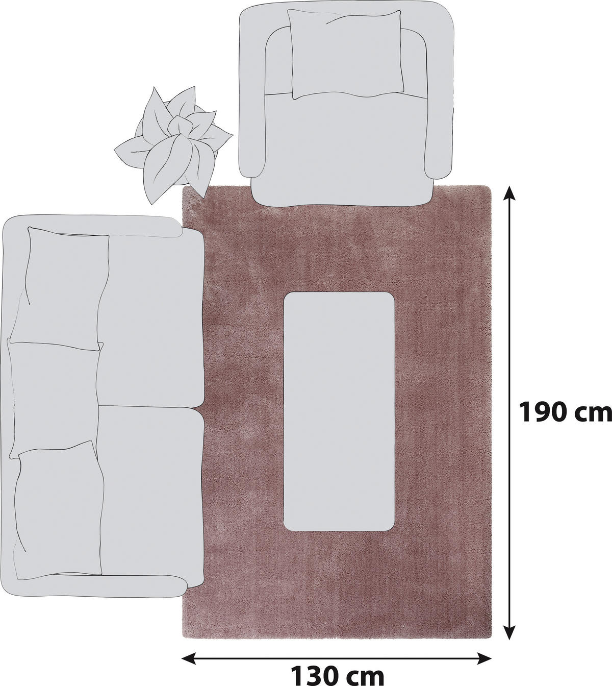HOCHFLORTEPPICH 130/190 cm Relaxx Brombeere  - Brombeere, KONVENTIONELL, Textil (130/190cm) - Esprit