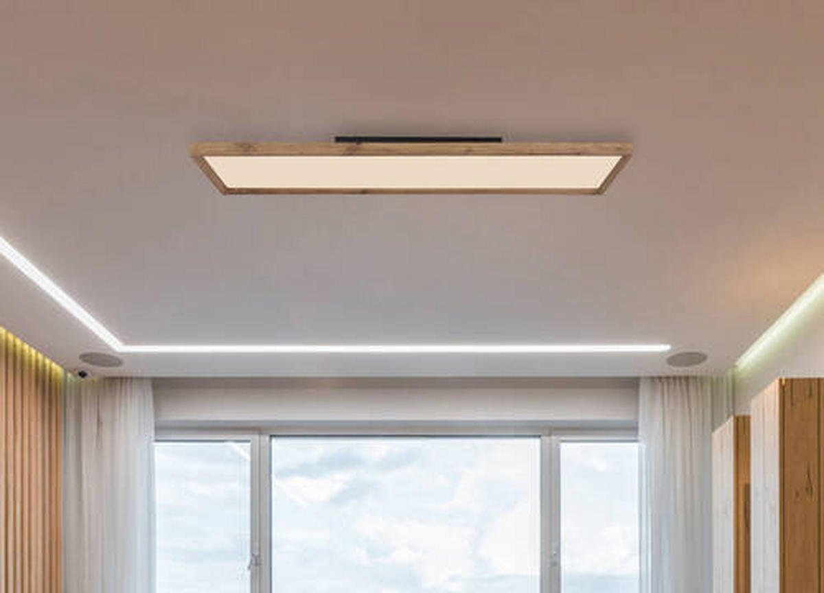 STROPNA LED-SVETILKA   //2700/4500/6500 K/230 V/ - bela/opal, Natur, kovina/umetna masa (120/30/8,5cm) - Globo