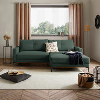 HÖRNSOFFA i skogsgrön  - skogsgrön/svart, Modern, metall/textil (238/162cm) - Ondega