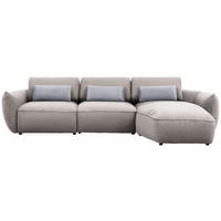 ECKSOFA  in Chenille Beige  340/190 cm  - Beige/Silberfarben, Design, Kunststoff/Textil (340/190cm) - Belluti