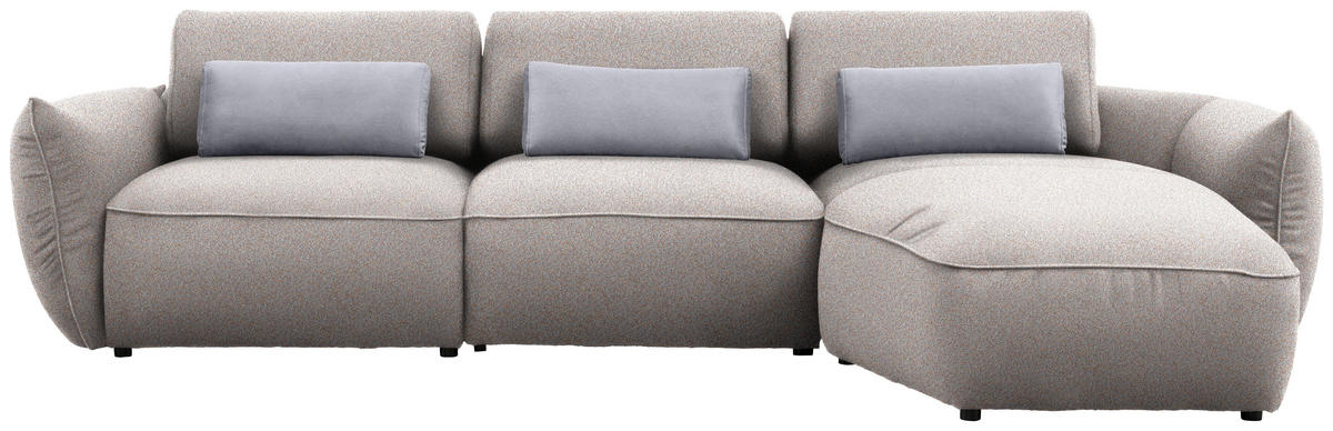 ECKSOFA  in Chenille Beige  340/190 cm  - Beige/Silberfarben, Design, Kunststoff/Textil (340/190cm) - Belluti