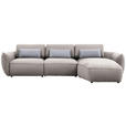 ECKSOFA  in Chenille Beige  340/190 cm  - Beige/Silberfarben, Design, Kunststoff/Textil (340/190cm) - Belluti