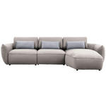 ECKSOFA  in Chenille Beige  340/190 cm  - Beige/Silberfarben, Design, Kunststoff/Textil (340/190cm) - Belluti