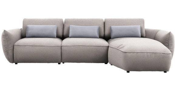 ECKSOFA  in Chenille Beige  340/190 cm  - Beige/Silberfarben, Design, Kunststoff/Textil (340/190cm) - Belluti