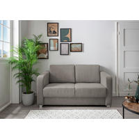 SCHLAFSOFA Mia in Cord Graubraun  - Chromfarben/Graubraun, Basics, Kunststoff/Textil (159/88/87cm) - Livetastic