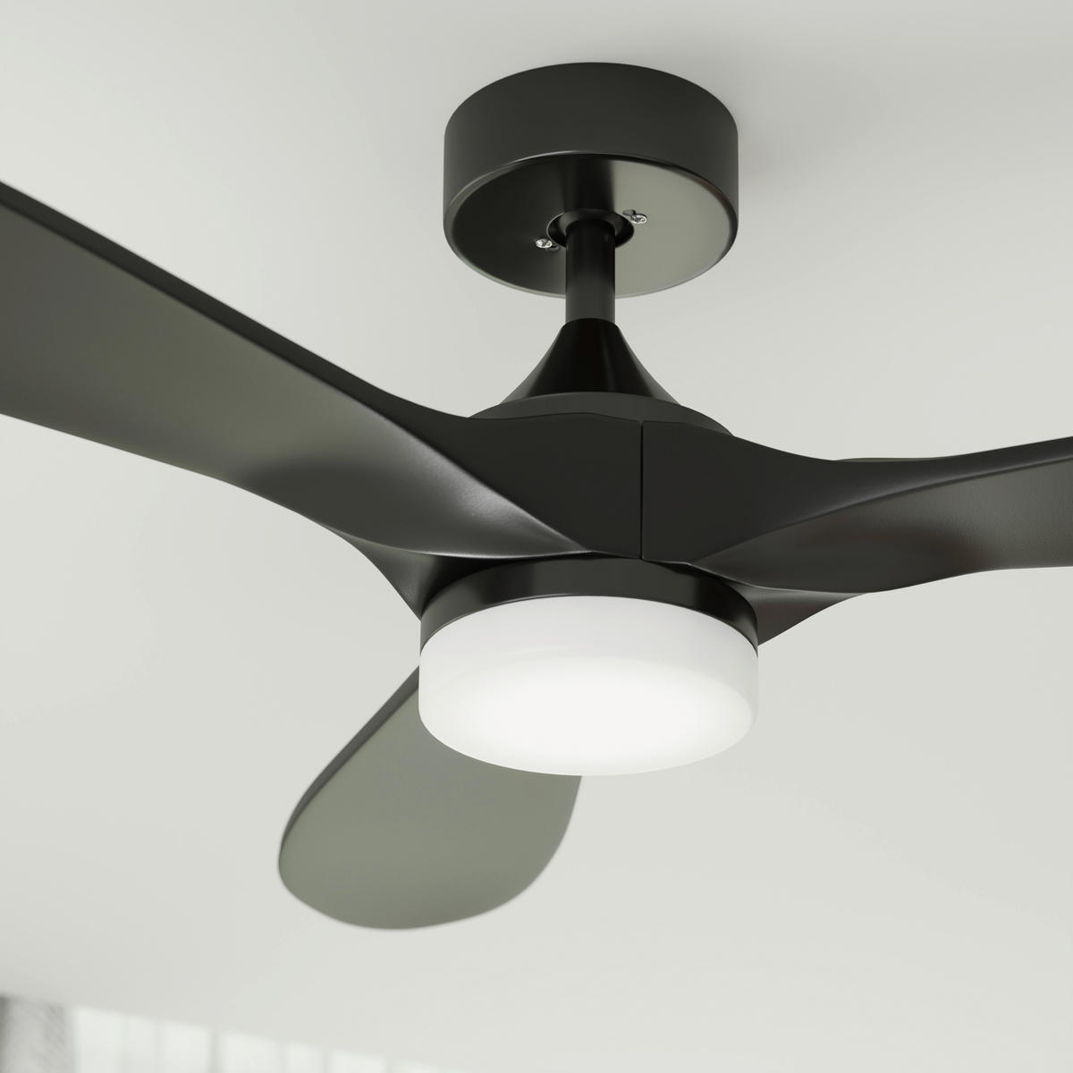 DECKENVENTILATOR - Schwarz, Basics, Kunststoff/Metall (132/35cm) - Mican