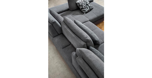 ECKSOFA Grau Webstoff  - Chromfarben/Grau, Design, Textil/Metall (310/203cm) - Xora