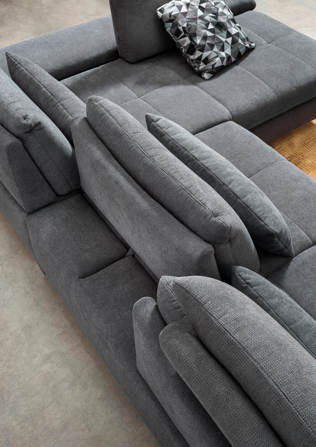 ECKSOFA Hellblau Webstoff  - Chromfarben/Hellblau, Design, Textil/Metall (310/203cm) - Xora