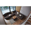 ECKSOFA in Chenille, Cord Anthrazit  425/365 cm  - Anthrazit/Schwarz, Design, Kunststoff/Textil (425/365cm) - Lomoco