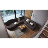 ECKSOFA in Chenille, Cord Anthrazit  425/365 cm  - Anthrazit/Schwarz, Design, Kunststoff/Textil (425/365cm) - Lomoco