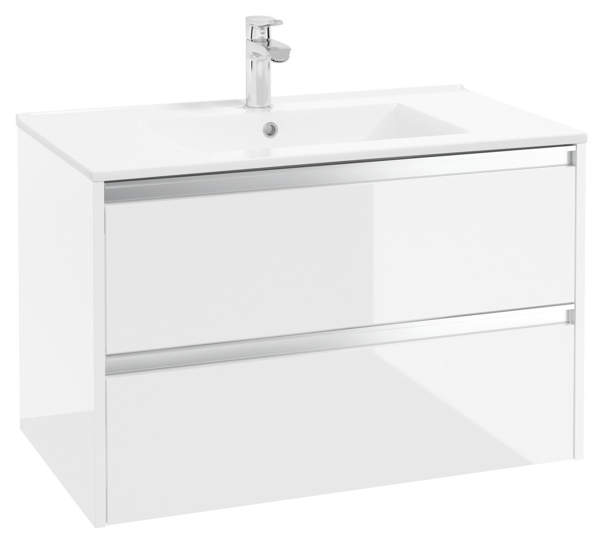 Waschbecken Mit Unterschrank Nena B: 80 Cm Weiß