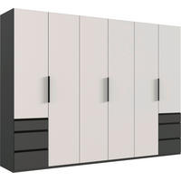 DREHTÜRENSCHRANK in Graphitfarben, Weiss  - Weiss/Schwarz, Konventionell, Holzwerkstoff/Metall (300/216/58cm) - Hom`in