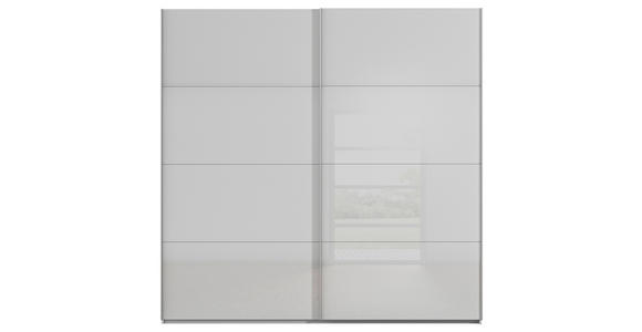 SCHWEBETÜRENSCHRANK 226/223/68 cm 2-türig Weiß, Seidengrau  - Seidengrau/Alufarben, Design, Glas/Holzwerkstoff (226/223/68cm) - Xora