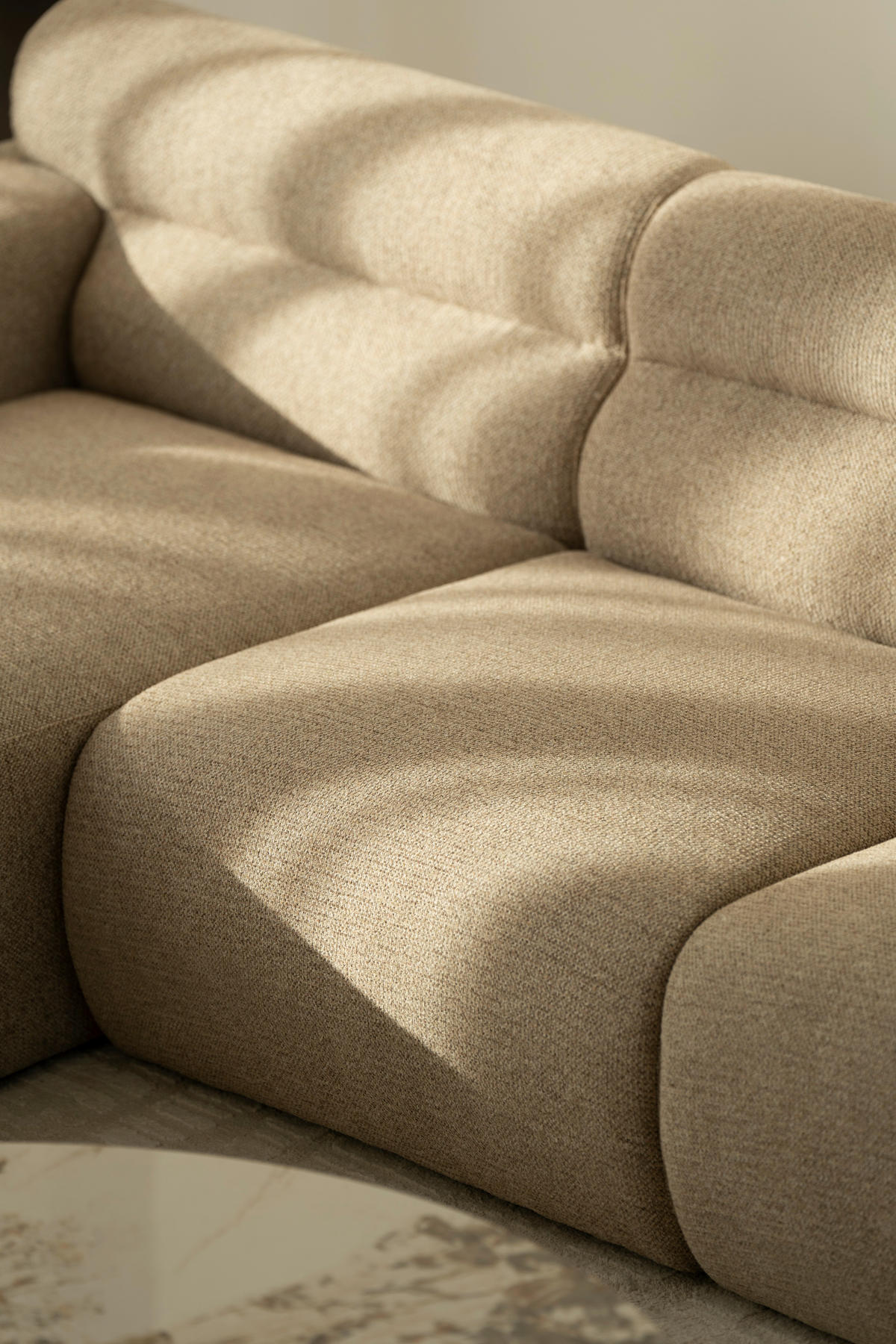 ECKSOFA Taupe Leinenoptik  - Taupe, Design, Holz/Textil (260/68/156cm) - P & B