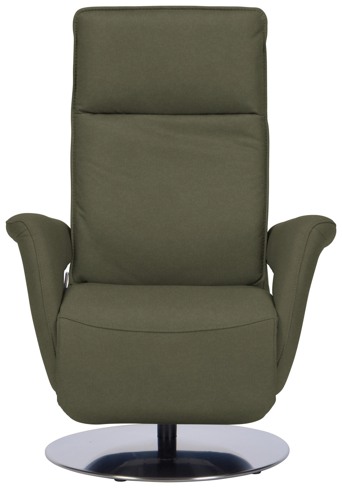 RELAXSESSEL in Leder Grau, Grün  - Edelstahlfarben/Grau, Design, Leder/Metall (83/112/87-174cm) - Valdera