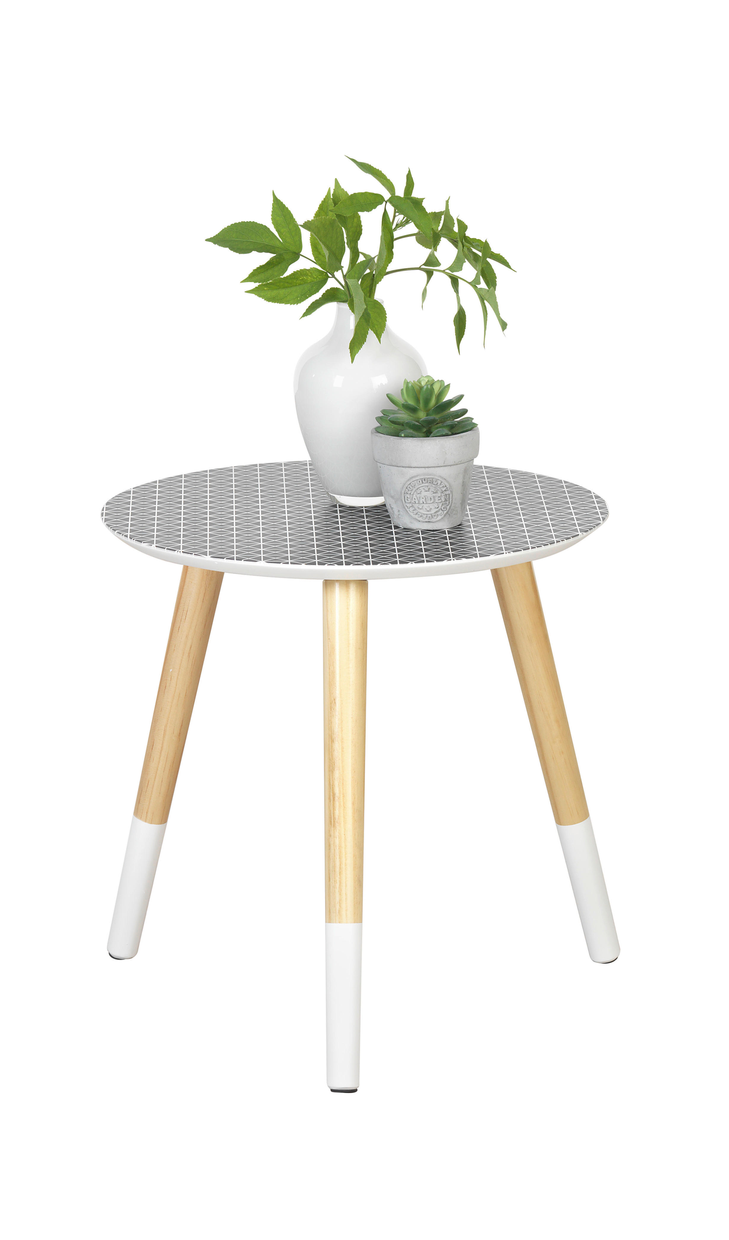 PRÍRUČNÝ STOLÍK, pínia, prírodná farba, čierna, biela - čierna/biela, Design, drevo/kompozitné drevo (40/40/40cm) - Carryhome