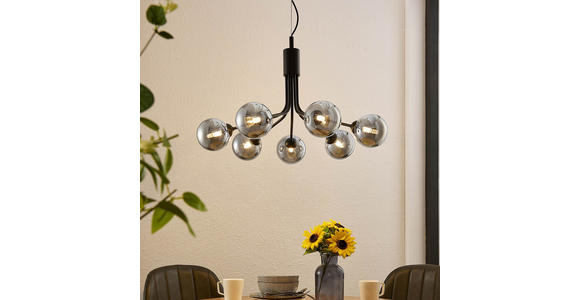 HÄNGELEUCHTE 65/150 cm  - Dunkelgrau, Design, Glas/Metall (65/150cm) - Novel