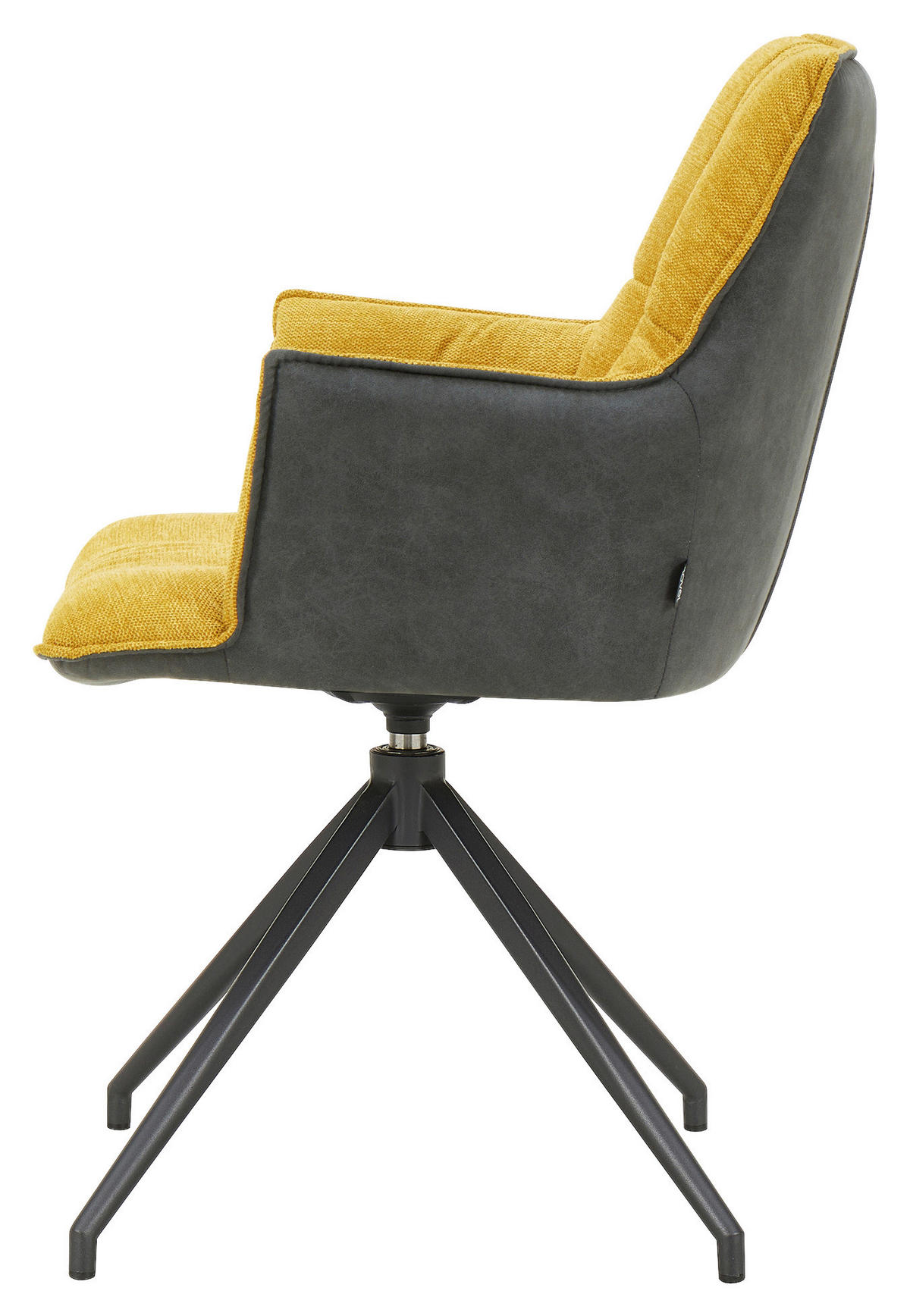 KAROSSZÉK sárga, fekete  - sárga/fekete, Design, textil/fém (59/89,5/63cm) - Novel