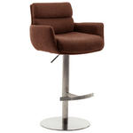 BARHOCKER in Metall, Textil Edelstahlfarben, Rostfarben  - Edelstahlfarben/Rostfarben, Design, Textil/Metall (54/84/52cm) - Dieter Knoll