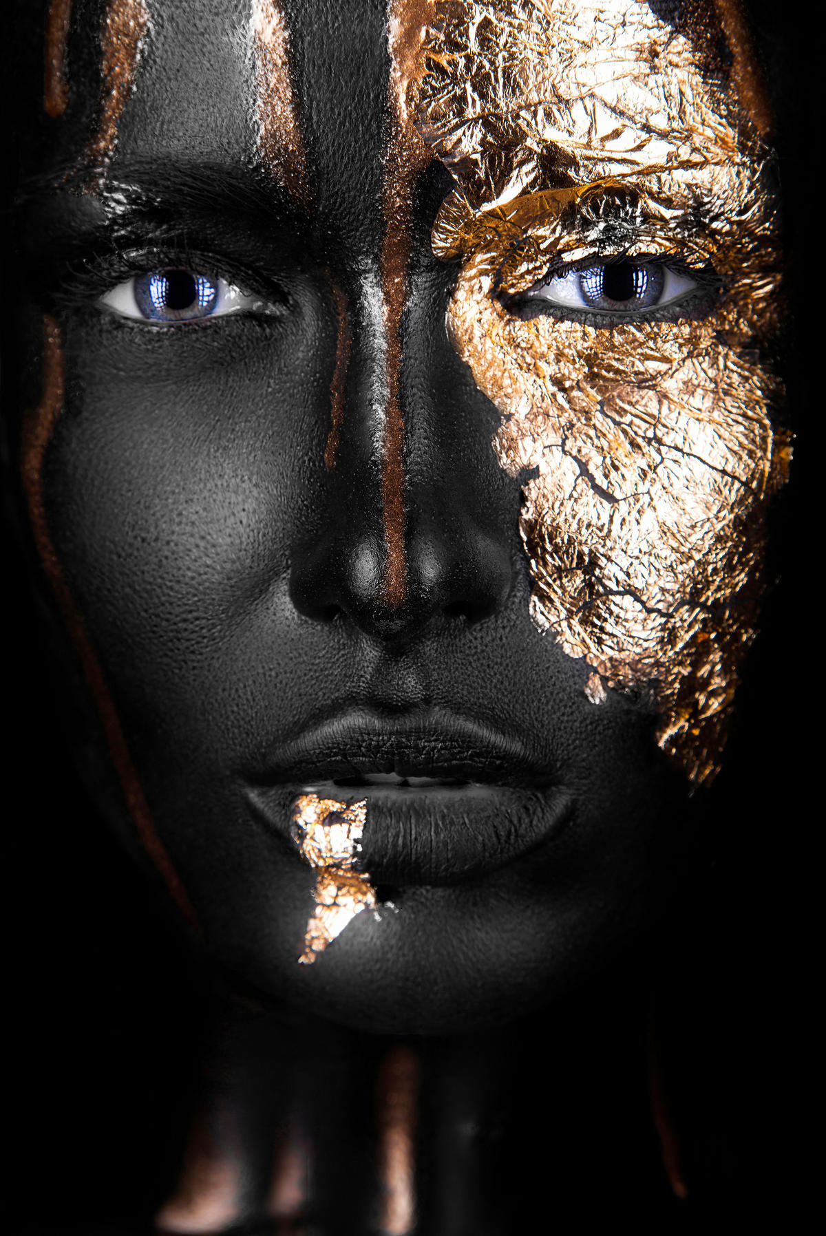BILD 100/150 cm  - Goldfarben/Schwarz, Design, Kunststoff (100/150cm)
