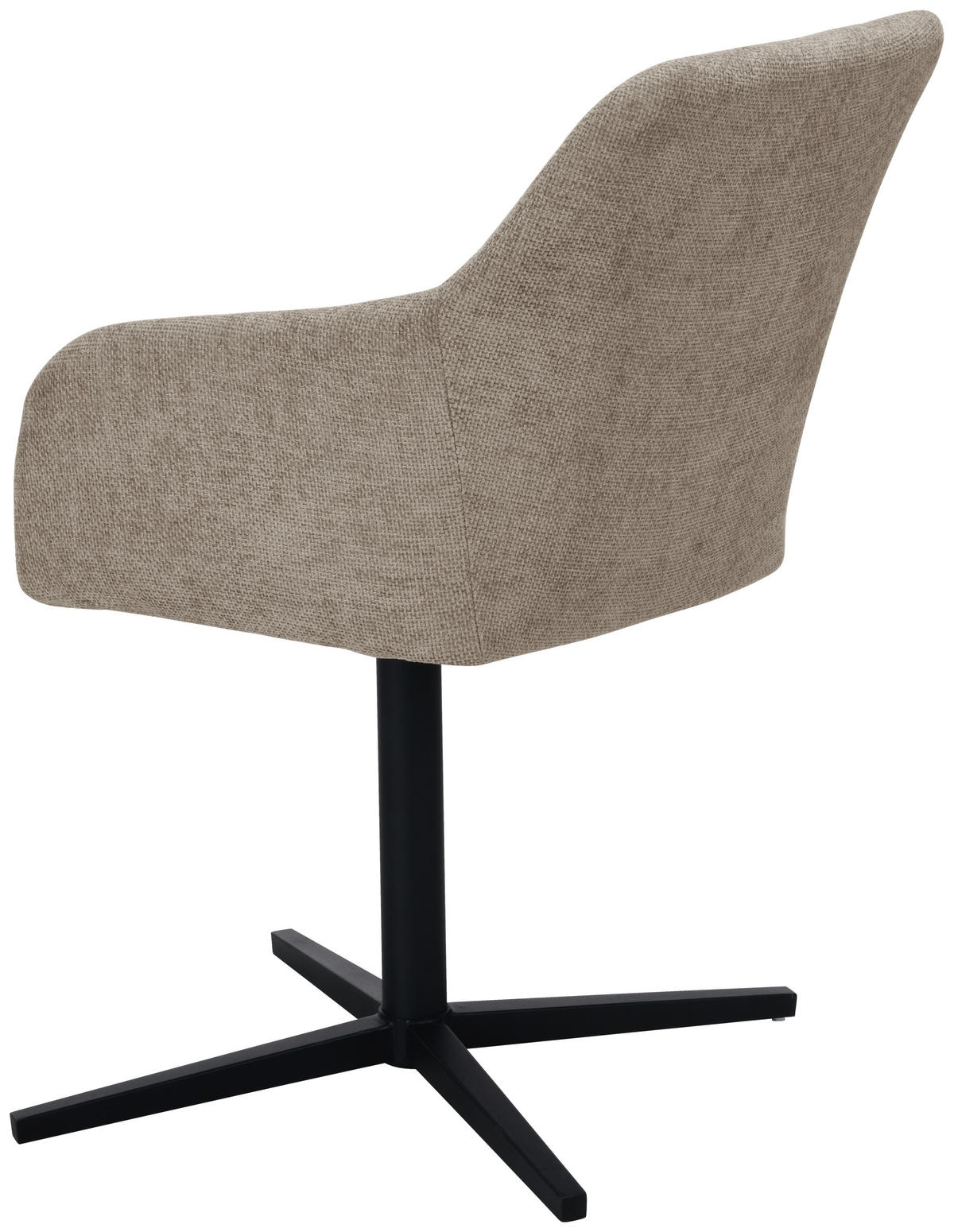 ARMLEHNSTUHL  in Eisen Leinenoptik  - Taupe/Schwarz, MODERN, Holz/Textil (54/84/61cm) - Livetastic