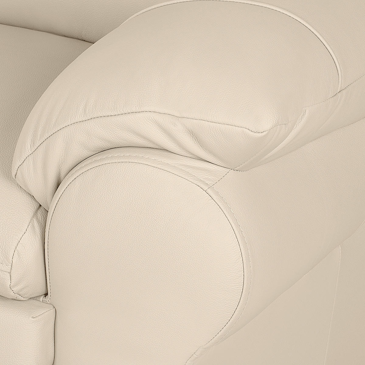 SCHLAFSOFA in Leder Beige  - Beige/Schwarz, Design, Leder/Kunststoff (205/92/85cm) - Livetastic