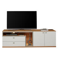 TV-ELEMENT bela, barve hrasta  - barve hrasta/bela, Design, kovina/leseni material (210,3/64,7/52cm) - Dieter Knoll