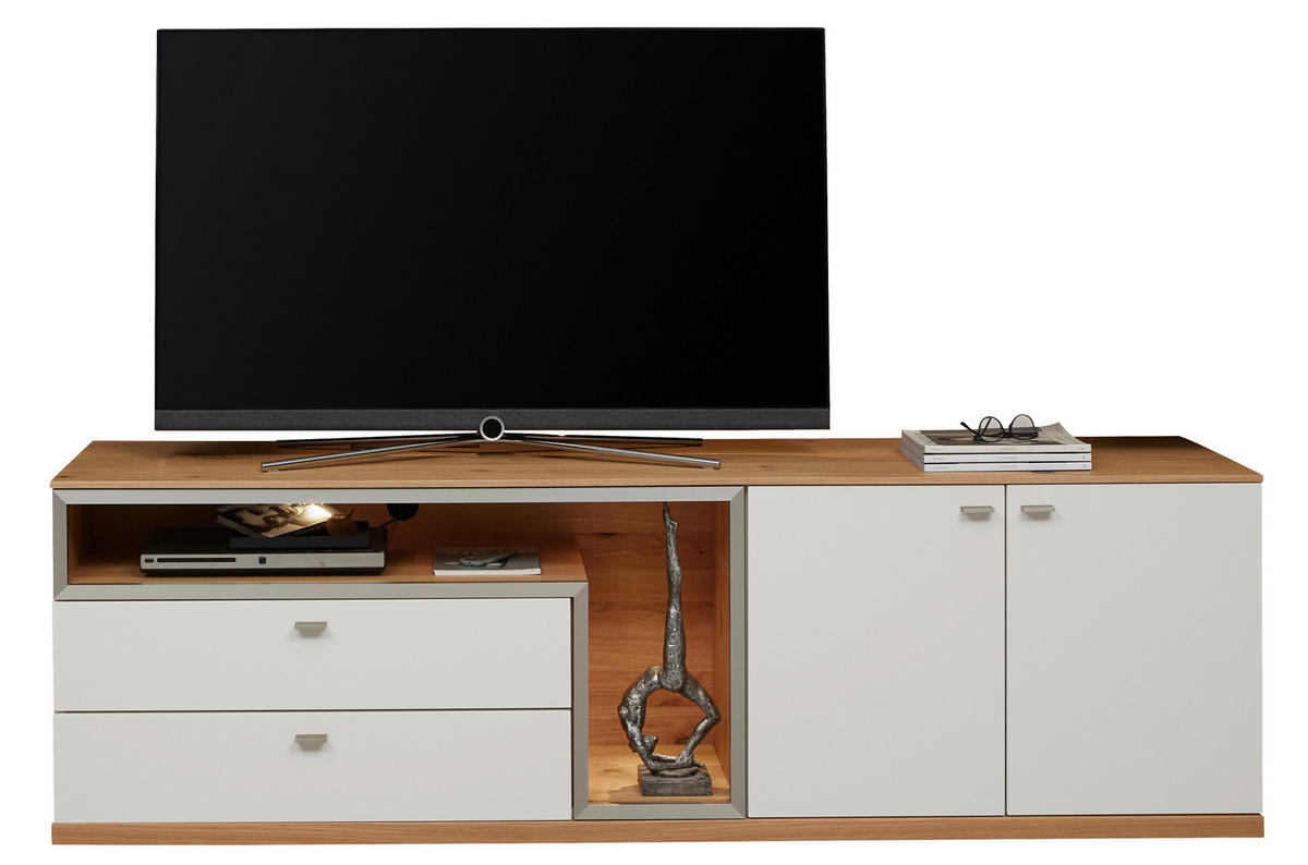 LOWBOARD  in 210,3/64,7/52 cm  - Eichefarben/Alufarben, Design, Holz/Holzwerkstoff (210,3/64,7/52cm) - Dieter Knoll