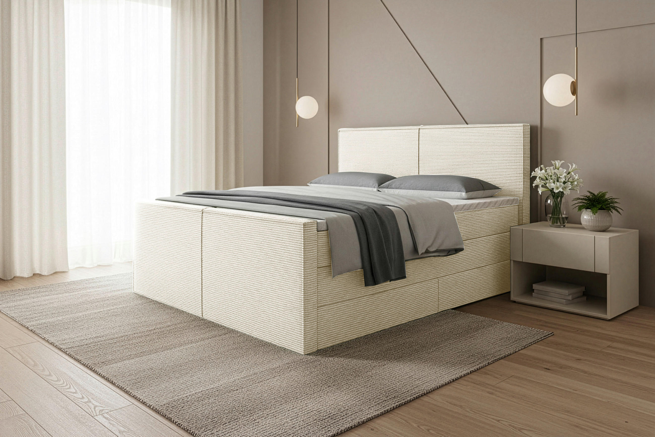 Livetastic Boxspringbett Beige 160x200 cm