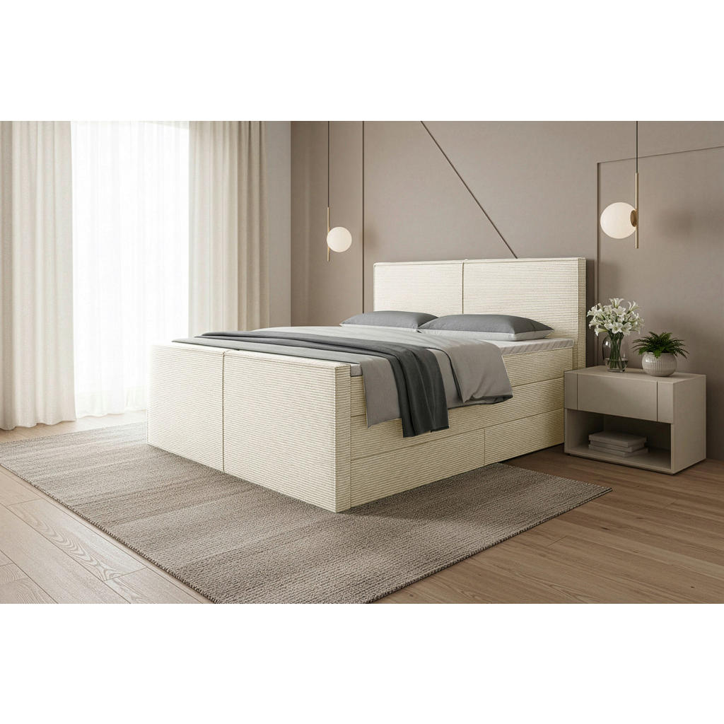 Livetastic BOXSPRINGOVÁ POSTEĽ, 160/200 cm, béžová