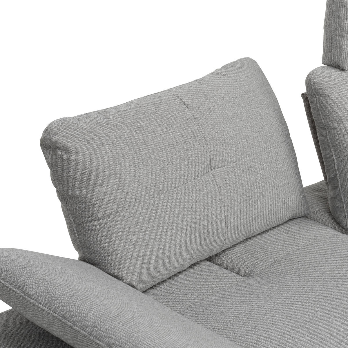 ECKSOFA in Webstoff Hellgrau  - Hellgrau/Schwarz, Design, Textil/Metall (301/179cm) - Chilliano