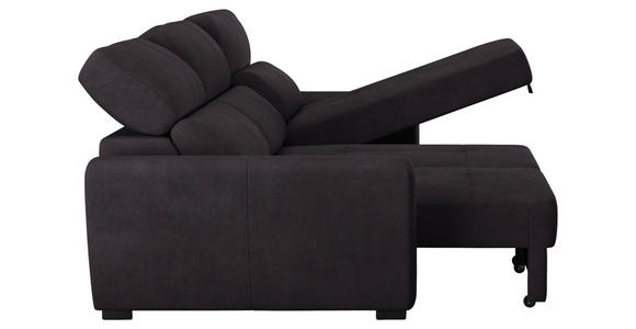 ECKSOFA in Mikrofaser Schwarz  - Schwarz, KONVENTIONELL, Kunststoff/Textil (285/177cm) - Carryhome