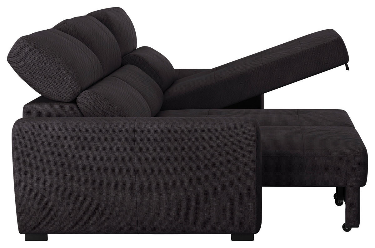 Freisteller von Carryhome ECKSOFA Schwarz Mikrofaser.