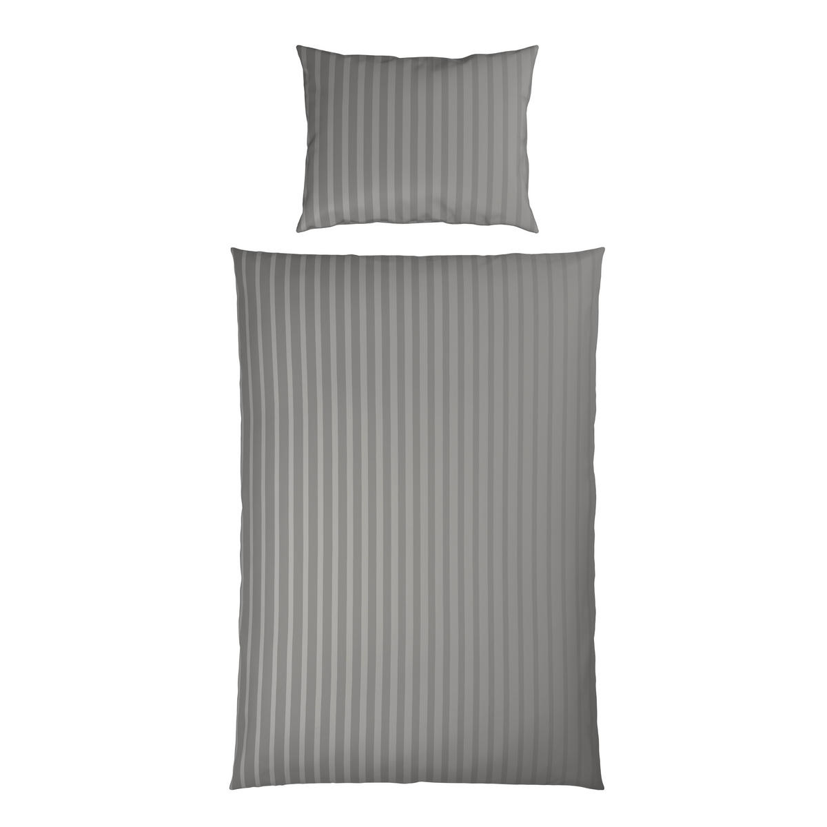 POSTEĽNÁ BIELIZEŇ, satén, strieborná, 140/200 cm - strieborná, textil (140/200cm) - Dieter Knoll