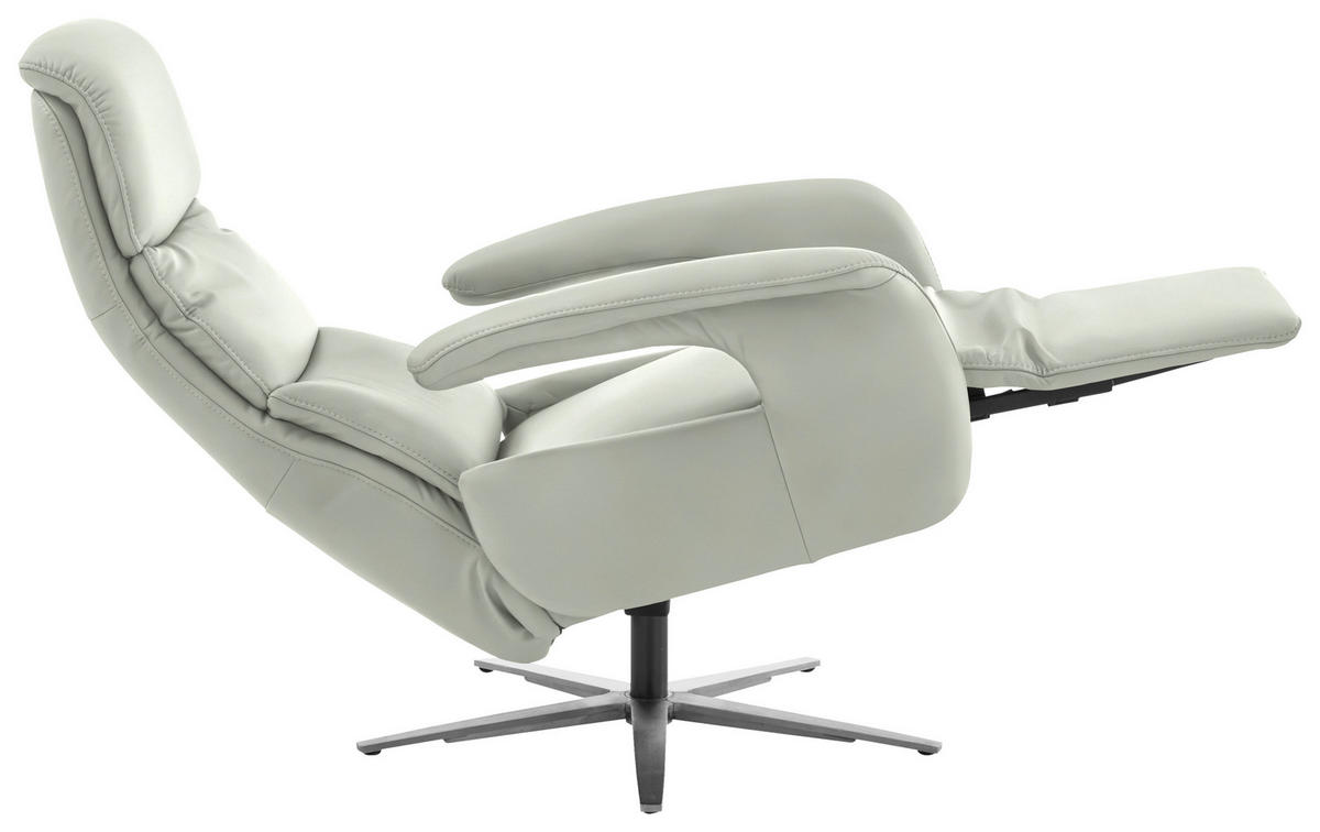 RELAXSESSEL in Leder Silberfarben  - Edelstahlfarben/Silberfarben, Design, Leder/Metall (76/119/86cm) - Dieter Knoll