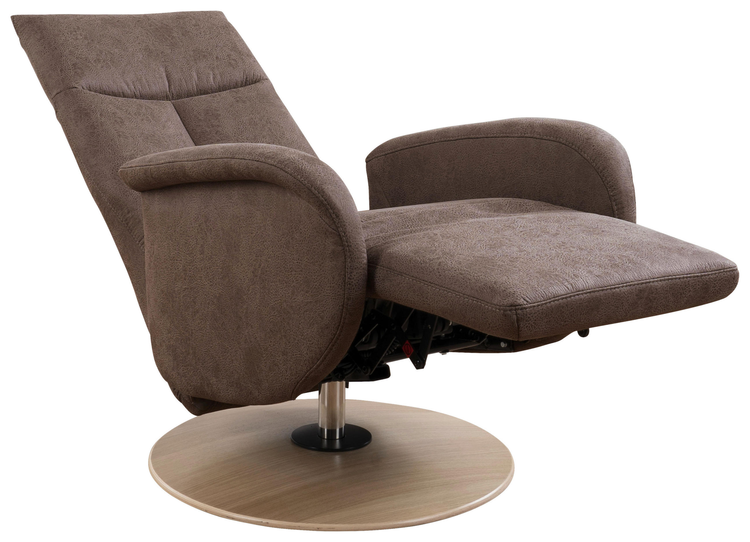 DREHSTUHL Mikrofaser Braun  - Eiche Bianco/Braun, KONVENTIONELL, Holz/Textil (75/112/82cm) - Sit & More