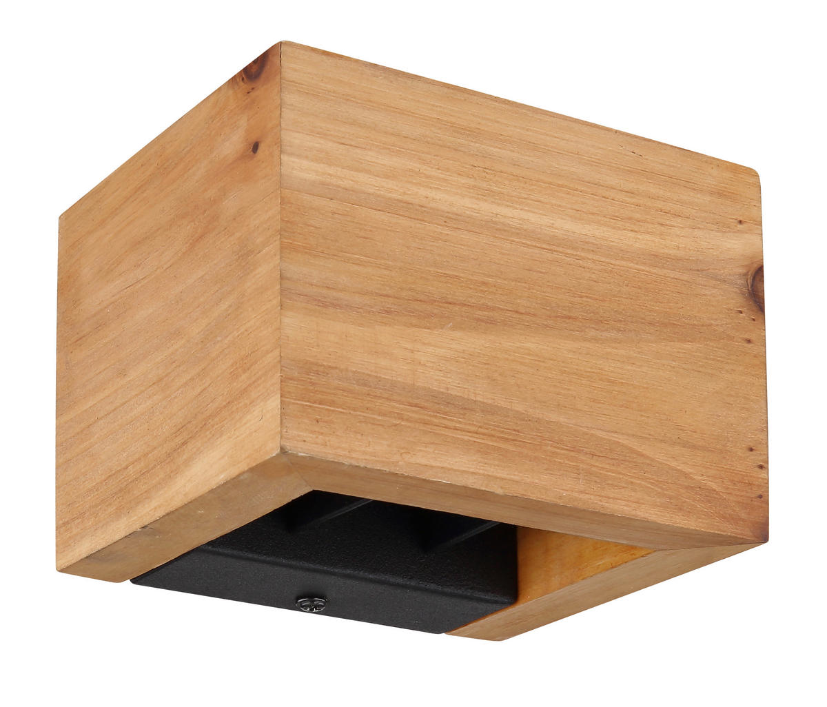 LED-WANDLEUCHTE 13,5/11,5/9,5 cm   - Dunkelbraun/Schwarz, Design, Holz/Metall (13,5/11,5/9,5cm)
