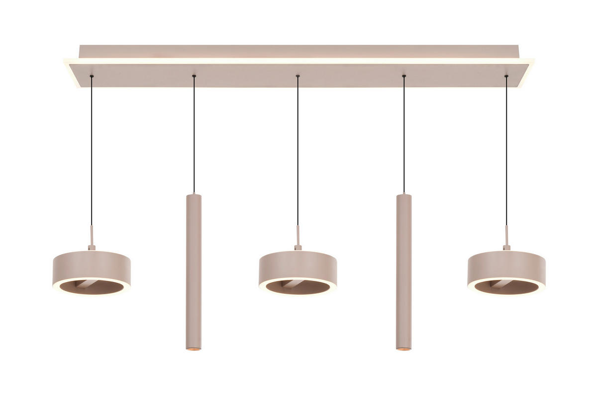 LED-HÄNGELEUCHTE Carnac 99/150/15 cm   - Sandfarben, Design, Kunststoff/Metall (99/150/15cm)