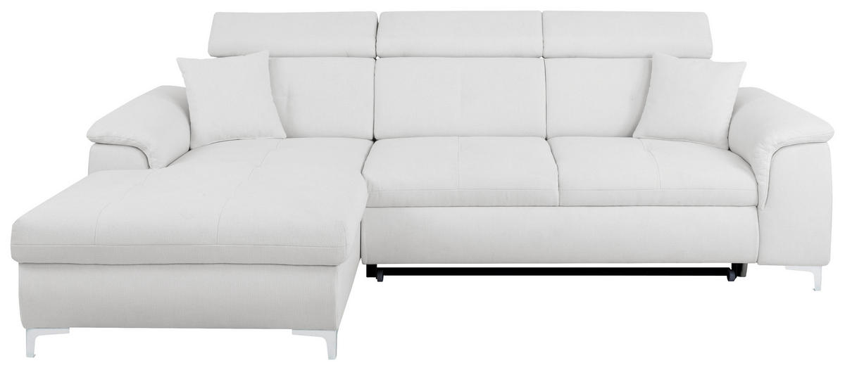 ECKSOFA in Flachgewebe Naturfarben  - Chromfarben/Naturfarben, KONVENTIONELL, Textil/Metall (175/268cm) - Carryhome