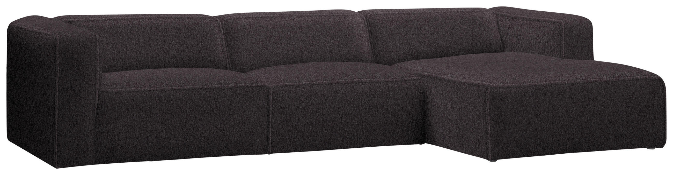 ECKSOFA in Webstoff Braun  332/163 cm  - Schwarz/Braun, Design, Kunststoff/Textil (332/163cm) - Stylife